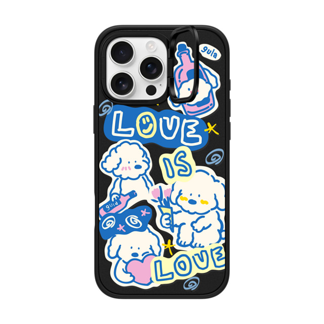 CASETiFY iPhone 16 Pro Max ケース マットブラック インパクトリングスタンドケース MagSafe対応 love is love gula