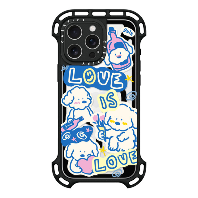 CASETiFY iPhone 16 Pro Max ケース ブラック ウルトラ バウンスケース MagSafe対応 love is love gula