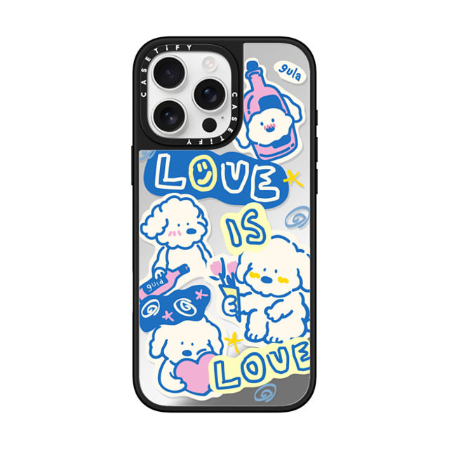 CASETiFY iPhone 16 Pro Max ケース Silver on Black ミラーケース MagSafe対応 love is love gula