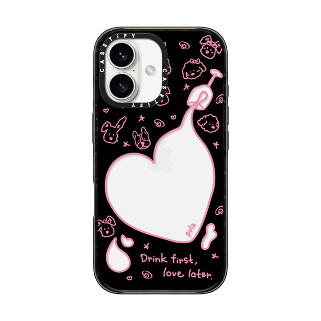 CASETiFY iPhone 16 ケース ブラック インパクトケース drink first gula