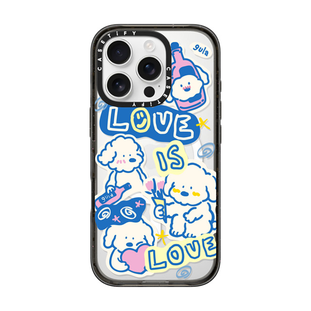 CASETiFY iPhone 16 Pro ケース ブラック インパクトケース MagSafe対応 love is love gula