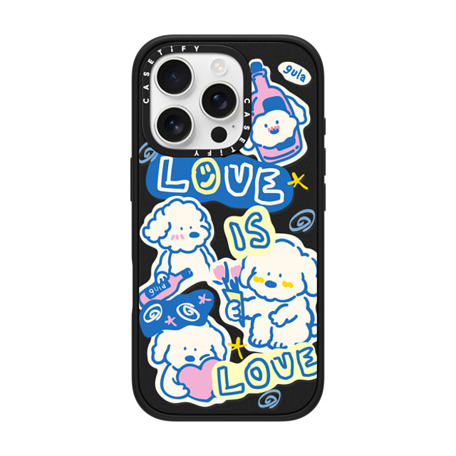 CASETiFY iPhone 16 Pro ケース マットブラック インパクトケース MagSafe対応 love is love gula