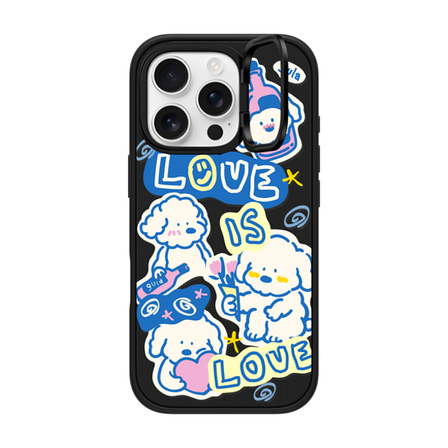 CASETiFY iPhone 16 Pro ケース マットブラック インパクトリングスタンドケース MagSafe対応 love is love gula