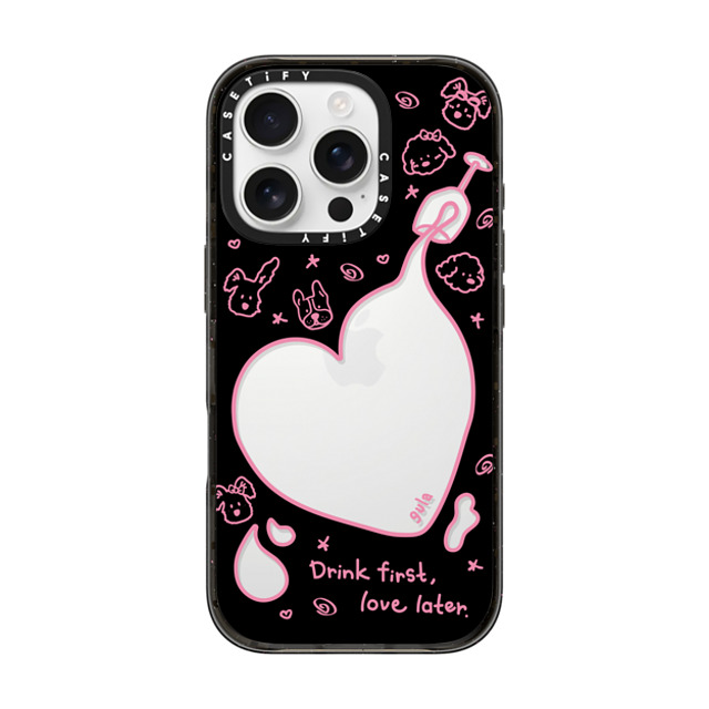 CASETiFY iPhone 16 Pro ケース ブラック インパクトケース drink first gula