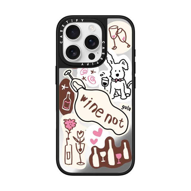 CASETiFY iPhone 16 Pro ケース Silver on Black ミラーケース MagSafe対応 stay alone gula