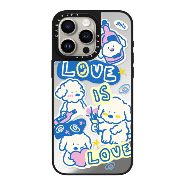 CASETiFY iPhone 15 Pro Max ケース Silver on Black ミラーケース MagSafe対応 love is love gula