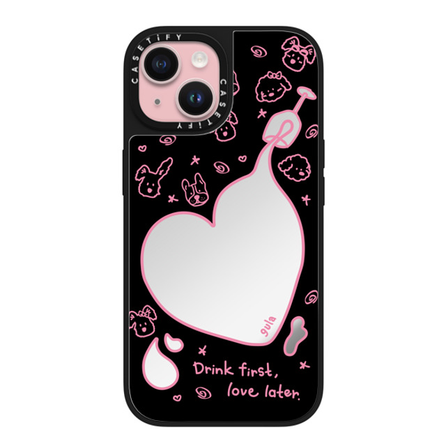 CASETiFY iPhone 15 Case Silver on Black ミラーケース MagSafe対応 drink first gula Back to School CASETiFY iPhone 15 Case Silver on Black ミラーケース MagSafe対応 drink first gula Back to School