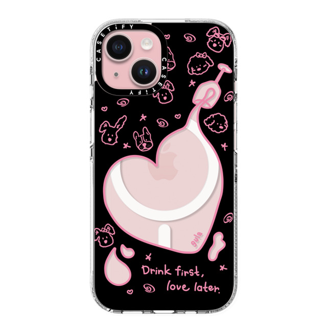 CASETiFY iPhone 15 ケース クリア クリア ケース MagSafe対応 drink first gula