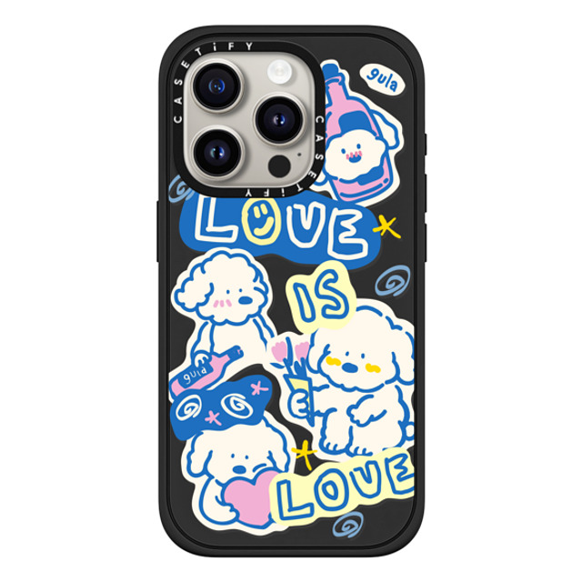 CASETiFY iPhone 15 Pro ケース マットブラック インパクトケース MagSafe対応 love is love gula