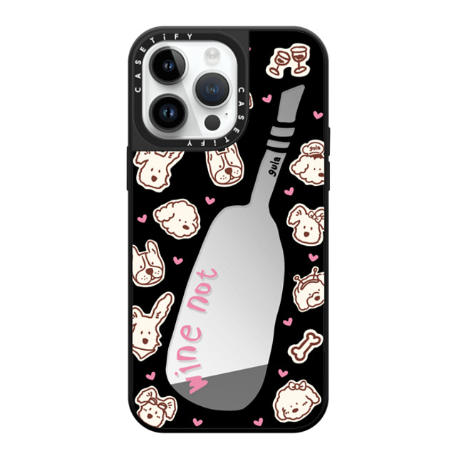 CASETiFY iPhone 14 Pro Max Case Silver on Black ミラーケース MagSafe対応 wine not gula CASETiFY iPhone 14 Pro Max Case Silver on Black ミラーケース MagSafe対応 wine not gula