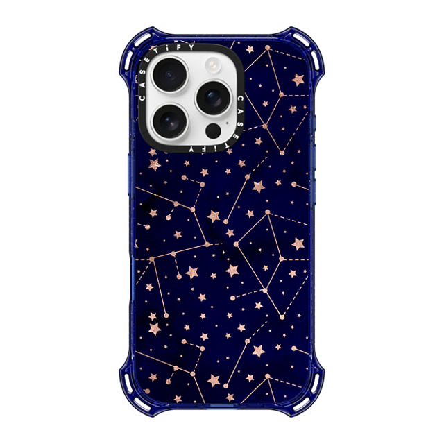 CASETiFY iPhone 16 Pro Case コバルトブルー バウンスケース Star Modern rose gold constellation zodiac stars pattern navy blue watercolor CASETiFY iPhone 16 Pro Case コバルトブルー バウンスケース Star Modern rose gold constellation zodiac stars pattern navy blue watercolor