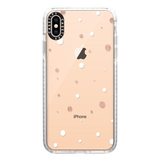 Modern Rose Gold White Polka Dots Confetti Pattern By Girly Casetify