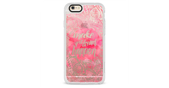 Modern make your dreams happen pink watercolor floral hand – CASETiFY