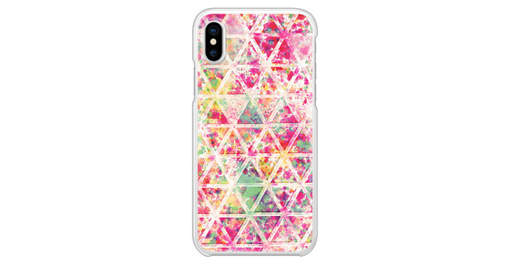 Retro Pink Rainbow Watercolor Triangles Pattern - Casetify (TH)