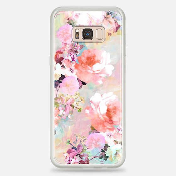 Romantic Pink Teal Pastel Chic Floral Pattern by Girly Trend Galaxy S8 ...