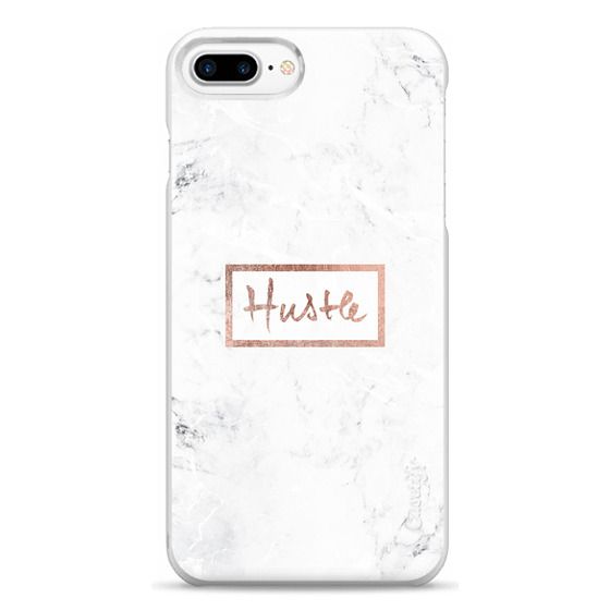Modern rose gold Hustle typography white marble – CASETiFY