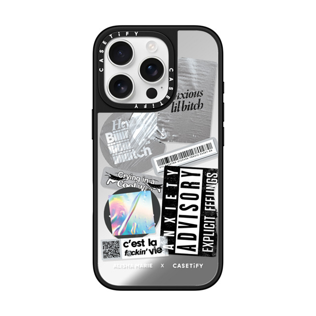 CASETiFY iPhone 16 Pro ケース Silver on Black ミラーケース MagSafe対応 Alisha Marie In My Feels Case alishamariecapsule2022