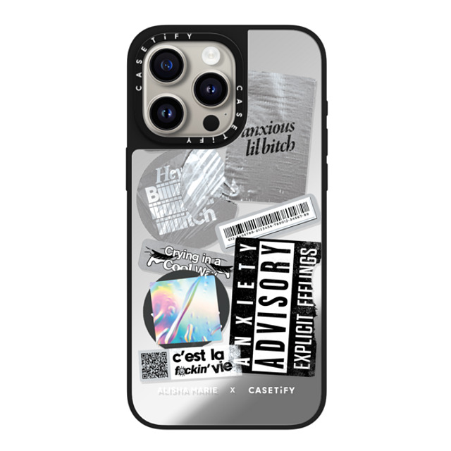 CASETiFY iPhone 15 Pro Max ケース Silver on Black ミラーケース MagSafe対応 Alisha Marie In My Feels Case alishamariecapsule2022