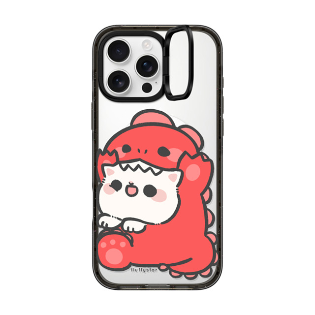 fluffystar x CASETiFY iPhone 16 Pro Max ケース ブラック インパクトリングスタンドケース MagSafe対応 Nini Dino