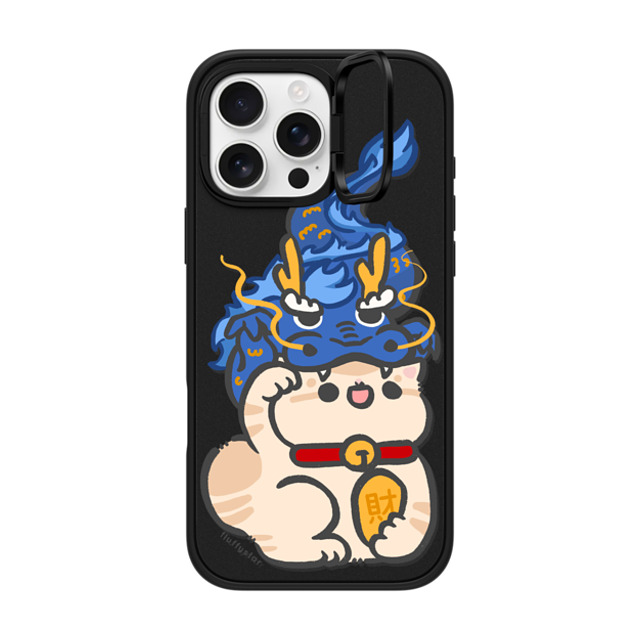 fluffystar x CASETiFY iPhone 16 Pro Max ケース マットブラック インパクトリングスタンドケース MagSafe対応 Bobo in Dragon Year