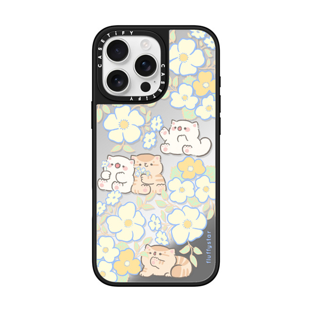 fluffystar x CASETiFY iPhone 16 Pro Max Case Silver on Black ミラーケース MagSafe対応 Flower day fluffystar x CASETiFY iPhone 16 Pro Max Case Silver on Black ミラーケース MagSafe対応 Flower day