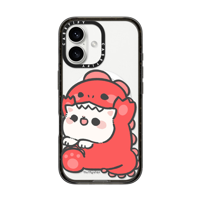 fluffystar x CASETiFY iPhone 16 ケース ブラック インパクトケース MagSafe対応 Nini Dino