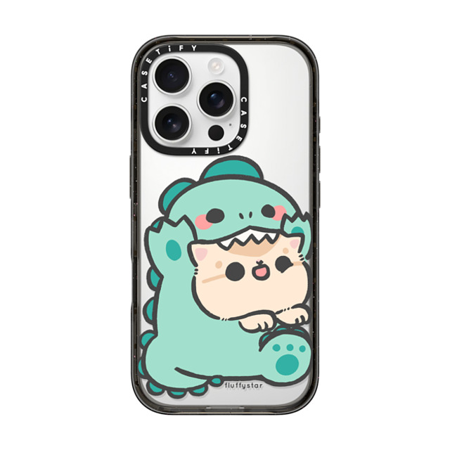 fluffystar x CASETiFY iPhone 16 Pro ケース ブラック インパクトケース Bobo Dino