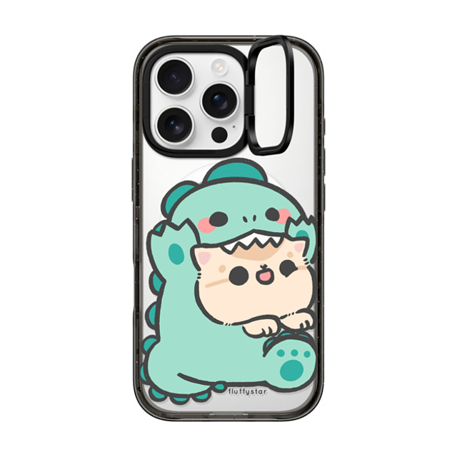 fluffystar x CASETiFY iPhone 16 Pro ケース ブラック インパクトリングスタンドケース MagSafe対応 Bobo Dino