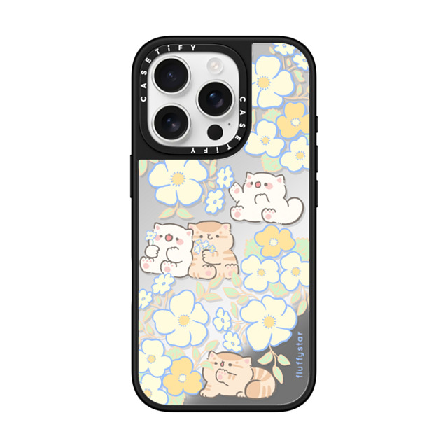 fluffystar x CASETiFY iPhone 16 Pro Case Silver on Black ミラーケース MagSafe対応 Flower day Mother's Day fluffystar x CASETiFY iPhone 16 Pro Case Silver on Black ミラーケース MagSafe対応 Flower day Mother's Day