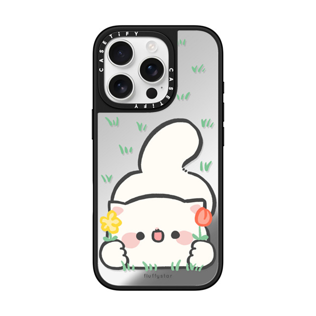 fluffystar x CASETiFY iPhone 16 Pro Case Silver on Black ミラーケース MagSafe対応 You are My Flower Nini Back to School fluffystar x CASETiFY iPhone 16 Pro Case Silver on Black ミラーケース MagSafe対応 You are My Flower Nini Back to School