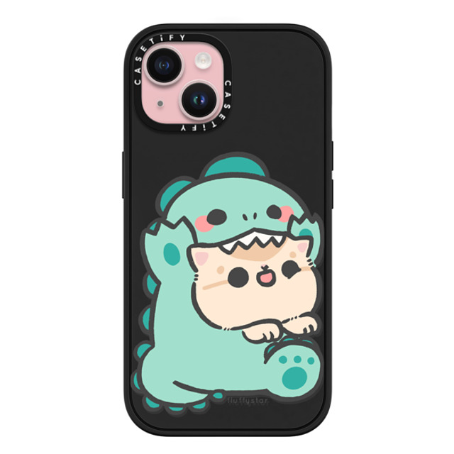 fluffystar x CASETiFY iPhone 15 ケース マットブラック インパクトケース MagSafe対応 Bobo Dino