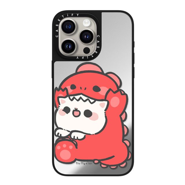 fluffystar x CASETiFY iPhone 15 Pro Max ケース Silver on Black ミラーケース MagSafe対応 Nini Dino