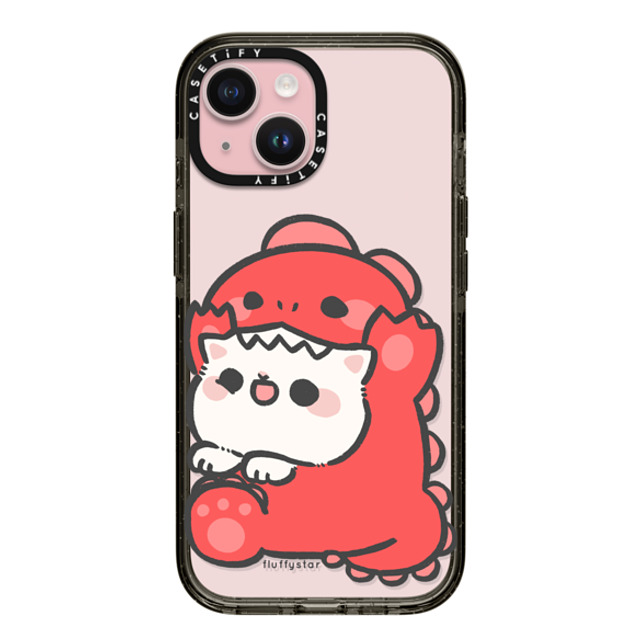 fluffystar x CASETiFY iPhone 15 ケース ブラック インパクトケース Nini Dino