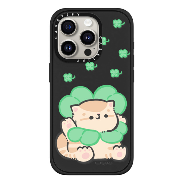 fluffystar x CASETiFY iPhone 15 Pro Case Matte Black Impact Case MagSafe Compatible Lucky clover Bobo fluffystar x CASETiFY iPhone 15 Pro Case Matte Black Impact Case MagSafe Compatible Lucky clover Bobo