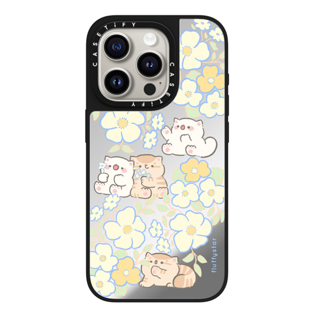 fluffystar x CASETiFY iPhone 15 Pro Case Silver on Black ミラーケース MagSafe対応 Flower day fluffystar x CASETiFY iPhone 15 Pro Case Silver on Black ミラーケース MagSafe対応 Flower day