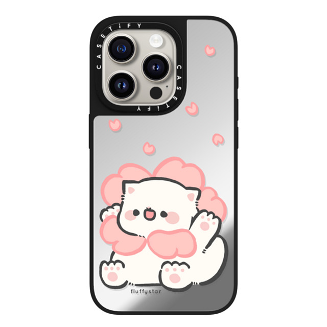 fluffystar x CASETiFY iPhone 15 Pro Case Silver on Black ミラーケース MagSafe対応 Sakura Nini fluffystar x CASETiFY iPhone 15 Pro Case Silver on Black ミラーケース MagSafe対応 Sakura Nini
