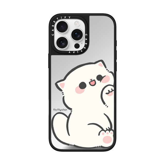 fluffystar x CASETiFY iPhone 16 Pro Max ケース Silver on Black ミラーケース MagSafe対応 With Nini