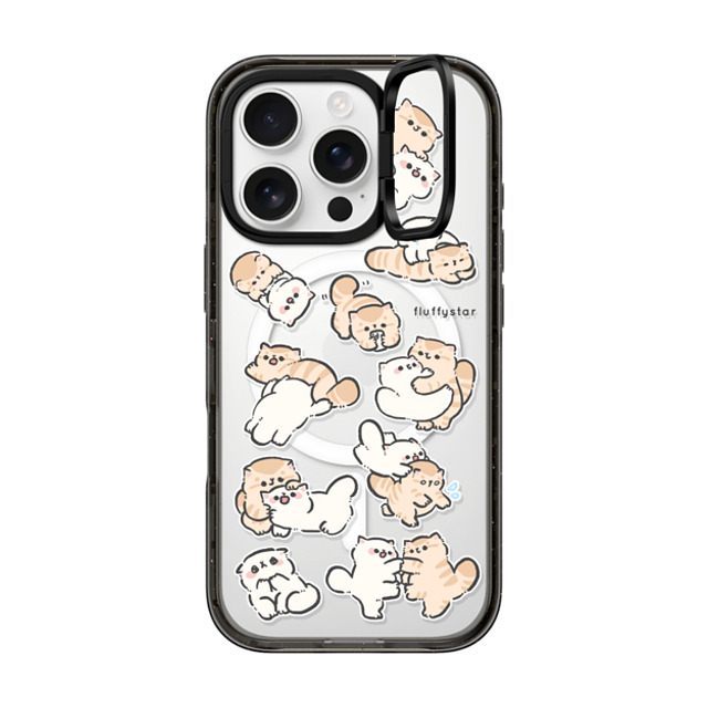 fluffystar x CASETiFY iPhone 16 Pro ケース ブラック インパクトリングスタンドケース MagSafe対応 Love You Everyday