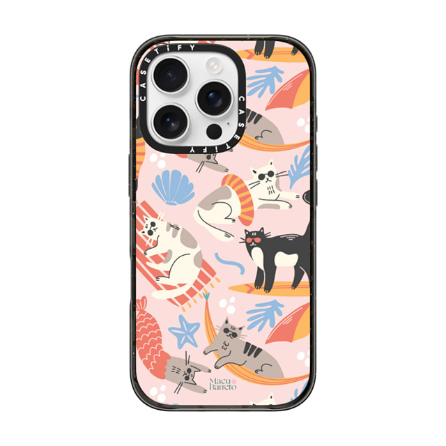 Pink Light Studio x CASETiFY iPhone 16 Pro �P�[�X �u���b�N �C���p�N�g�P�[�X MagSafe�Ή� Cozy Cats