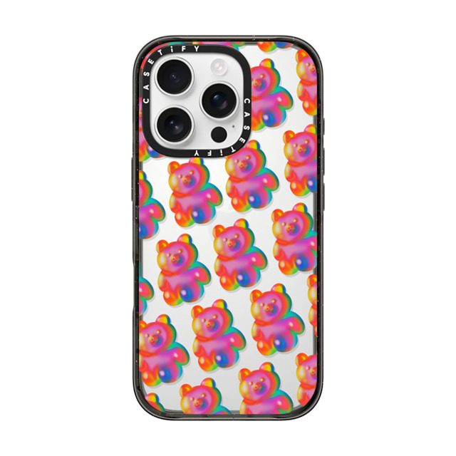 INDI x CASETiFY iPhone 16 Pro ケース Bear,Animal ブラック インパクトケース Jelly bear BY INDI Back to School INDI x CASETiFY iPhone 16 Pro ケース Bear,Animal ブラック インパクトケース Jelly bear BY INDI Back to School