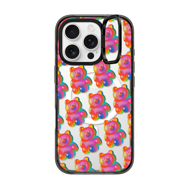 INDI x CASETiFY iPhone 16 Pro ケース Bear,Animal ブラック インパクトリングスタンドケース MagSafe対応 Jelly bear BY INDI Father's Day INDI x CASETiFY iPhone 16 Pro ケース Bear,Animal ブラック インパクトリングスタンドケース MagSafe対応 Jelly bear BY INDI Father's Day