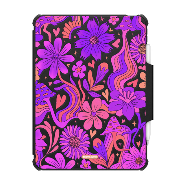 Kelsie Cosmic x CASETiFY iPad Air (第4/5世代) Floral,Nature Black インパクト フォリオ ケース Groovy Floral Father's Day Kelsie Cosmic x CASETiFY iPad Air (第4/5世代) Floral,Nature Black インパクト フォリオ ケース Groovy Floral Father's Day