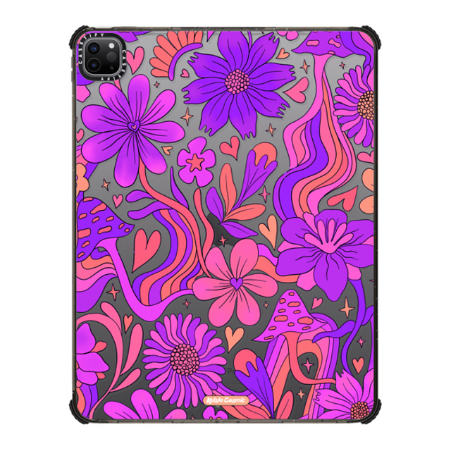 Kelsie Cosmic x CASETiFY iPad Pro 12.9 (第5/6世代) ブラック iPad インパクト ケース Groovy Floral