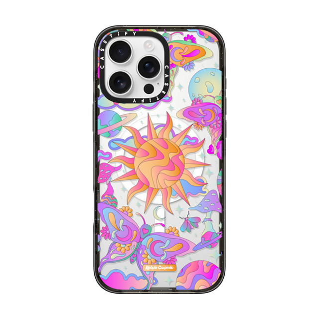 Kelsie Cosmic x CASETiFY iPhone 16 Pro Max ケース ブラック インパクトケース MagSafe対応 Space Garden