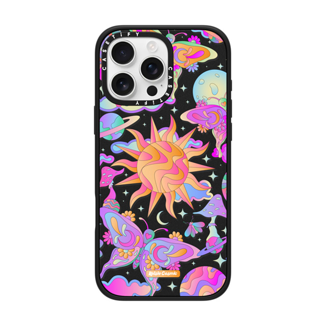 Kelsie Cosmic x CASETiFY iPhone 16 Pro Max ケース マットブラック インパクトケース MagSafe対応 Space Garden