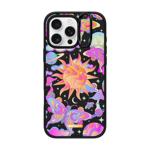 Kelsie Cosmic x CASETiFY iPhone 16 Pro Max ケース マットブラック インパクトリングスタンドケース MagSafe対応 Space Garden