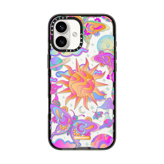 Kelsie Cosmic x CASETiFY iPhone 16 Plus Case Black Impact Case Space Garden Kelsie Cosmic x CASETiFY iPhone 16 Plus Case Black Impact Case Space Garden