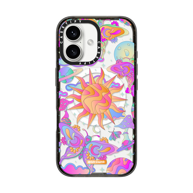 Kelsie Cosmic x CASETiFY iPhone 16 ケース ブラック インパクトケース MagSafe対応 Space Garden