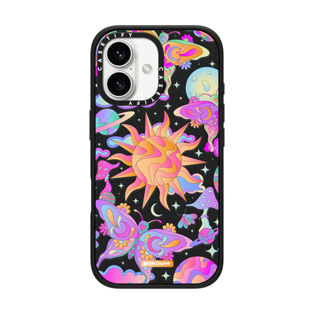 Kelsie Cosmic x CASETiFY iPhone 16 ケース マットブラック インパクトケース MagSafe対応 Space Garden