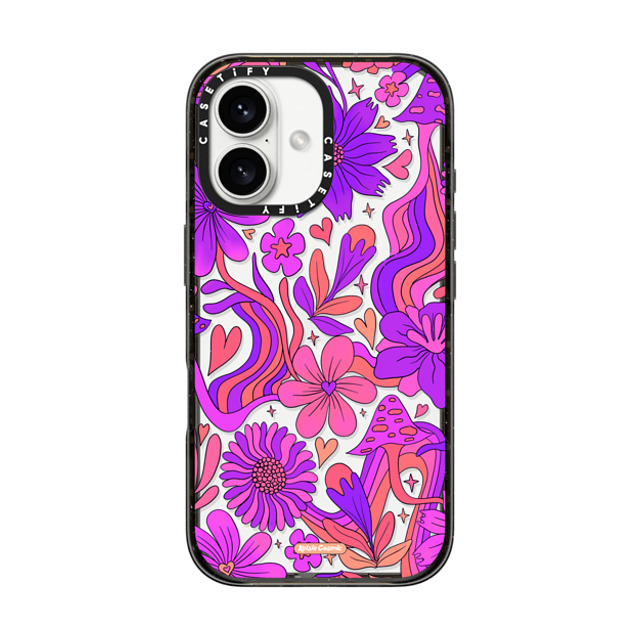 Kelsie Cosmic x CASETiFY iPhone 16 Case Black インパクトケース Groovy Floral Kelsie Cosmic x CASETiFY iPhone 16 Case Black インパクトケース Groovy Floral